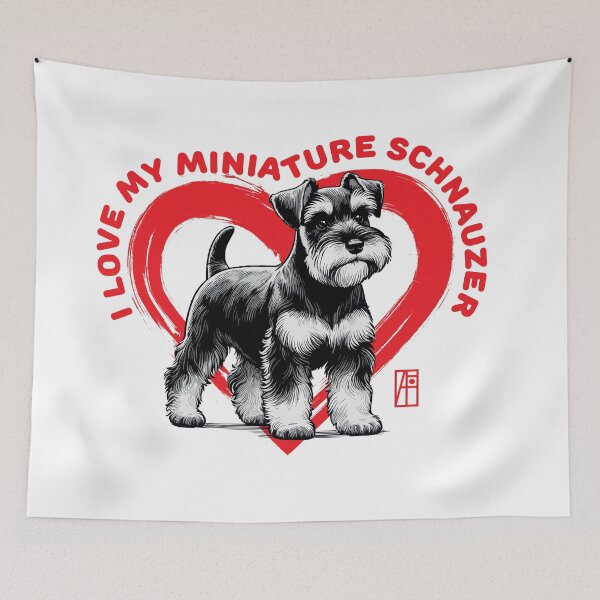 Item preview, I Love My Miniature Schnauzer - I Love my dog - Good companion dog designed and sold by ArtProjectShop.