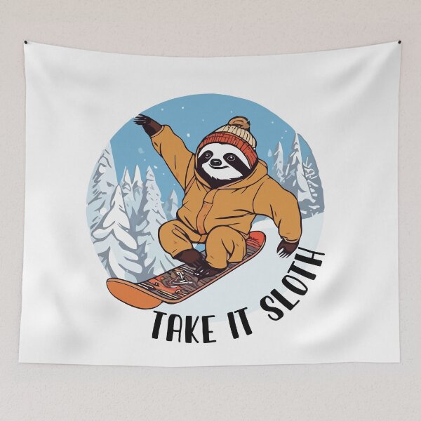 Item preview, Funny Snowboarding Sayings "Take it Sloth" designed and sold by NawalMagdy.