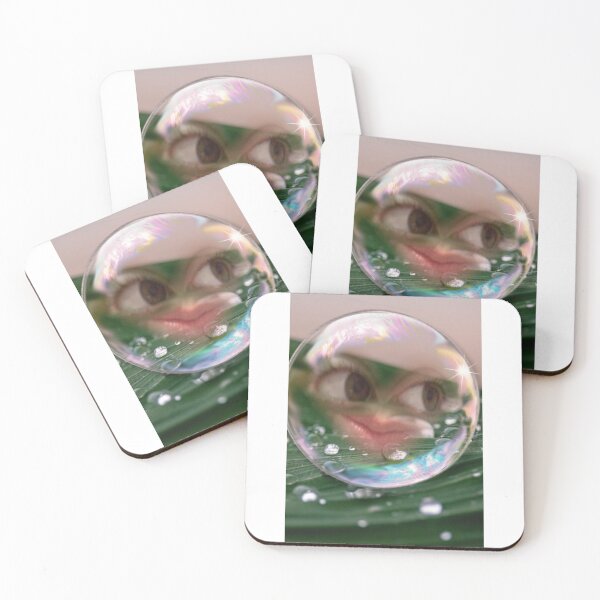 Item preview, Soap bubble with face on a leaf designed and sold by ArtSellerWorker.
