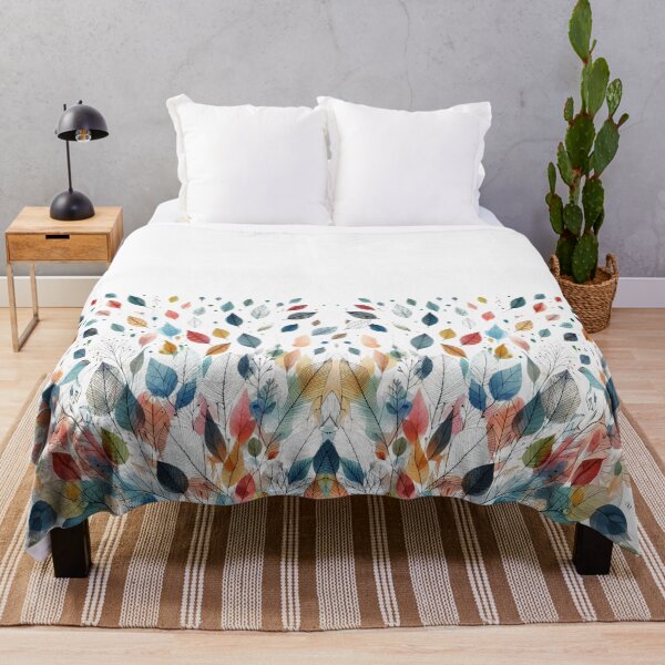 Item preview, Colorful leaf pattern - watercolor and linear style designed and sold by DesignAnother.