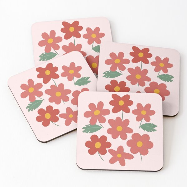 Item preview, Red Minimal Flower Pattern  designed and sold by PatternInArt.
