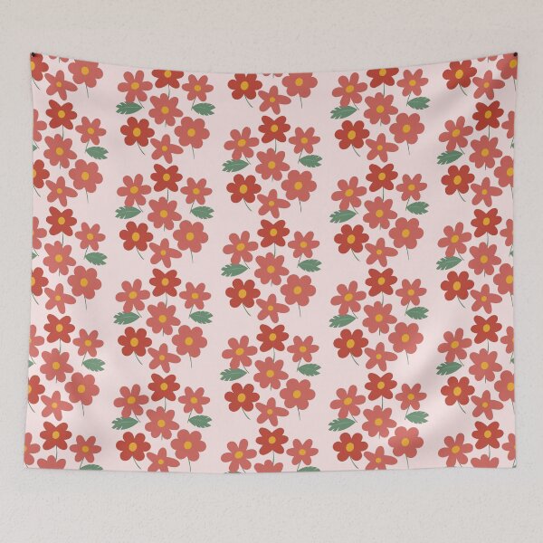 Item preview, Red Minimal Flower Pattern  designed and sold by PatternInArt.