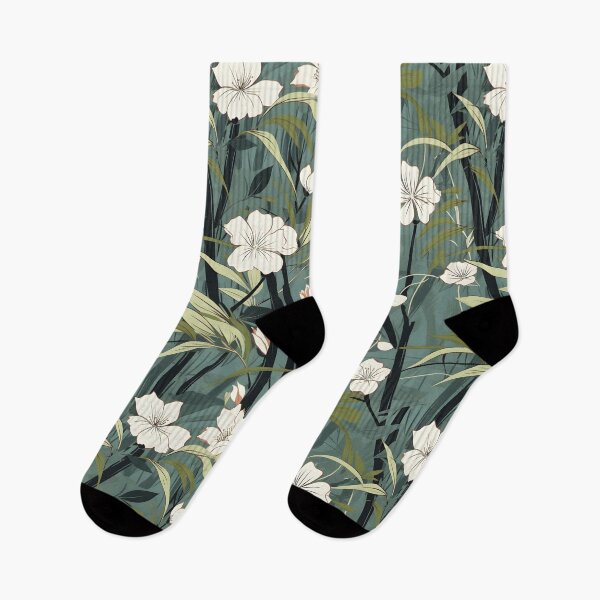 Item preview, White & Green Floral Pattern designed and sold by MindWell.