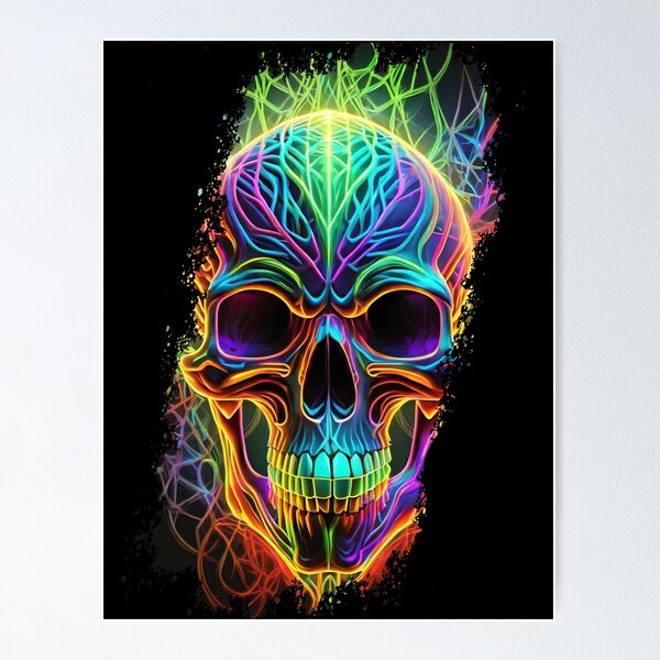 Item preview, Colorful terrifying light skull designed and sold by Boogeyman Bill.