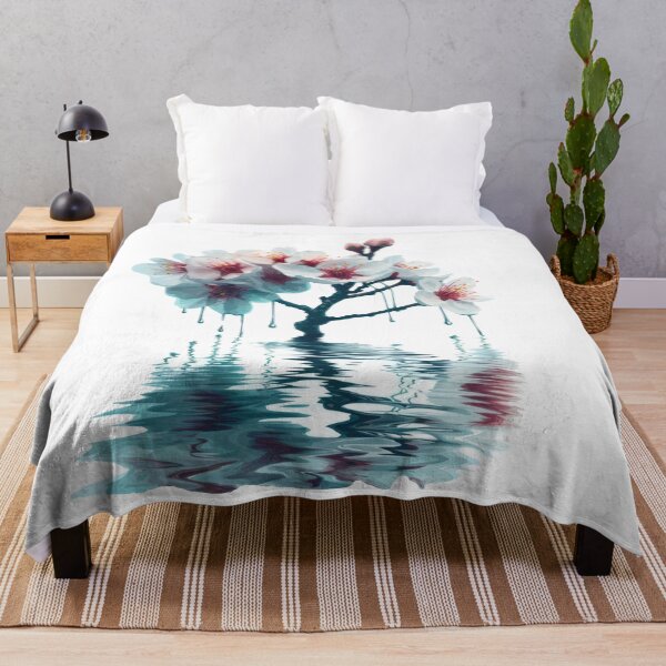 Item preview, Sakura cherry blossoms reflected in the water - Illustration designed and sold by FlowersColorful.
