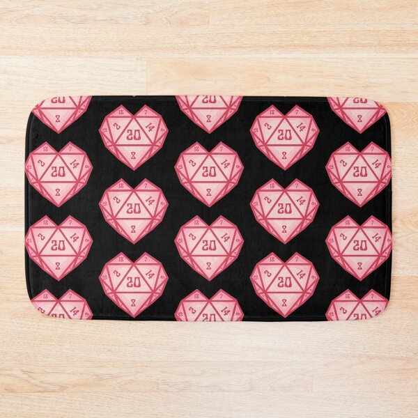 Item preview, D20 Heart: Valentines heart for Dungeons and Dragons dnd players (pink and black) designed and sold by DungeonAtelier.