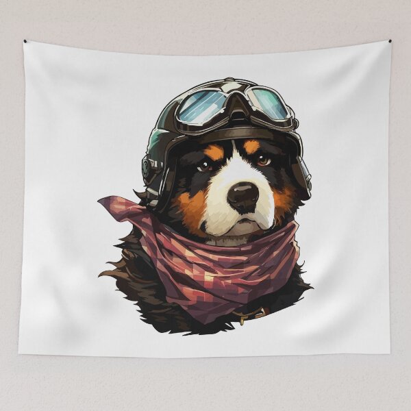 Item preview, Cute Bernese Mountain Dog Adventurer Portrait designed and sold by TomFrontierArt.