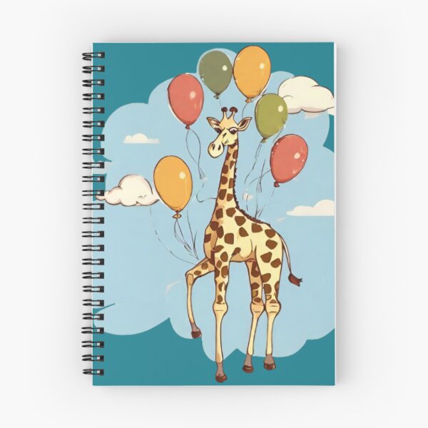 Item preview, Funny  graceful giraffe soaring through the sky with baloons ,safari animals , designed and sold by kozlebozle007.