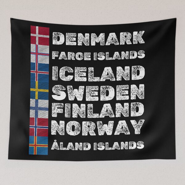 Item preview, Nordic Flags Pride - Scandinavian Countries Emblematic designed and sold by ElLocoMus.
