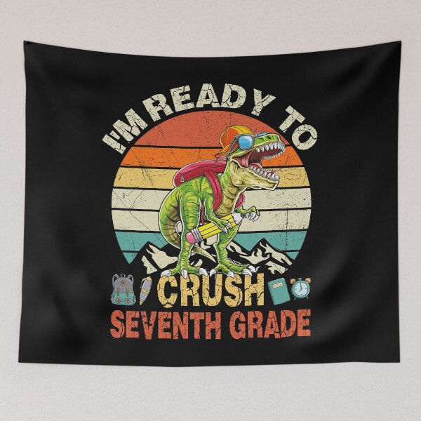 Item preview, Ready To Crush Seventh Grade T Rex Dinosaur Back to School designed and sold by MobyStickers.