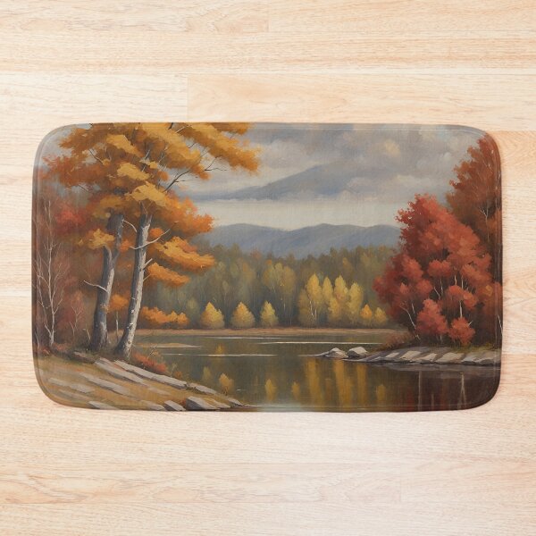 Item preview, Autumn Lake Landscape | Vintage Art Print designed and sold by JM-ESTONIA.