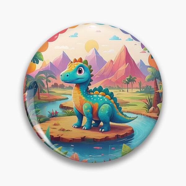 Item preview, Dino Oasis: Cute dinosaur on the river bank designed and sold by Minpadesign.