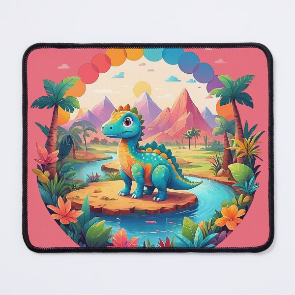 Item preview, Dino Oasis: Cute dinosaur on the river bank designed and sold by Minpadesign.