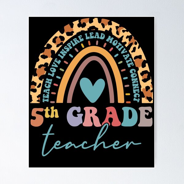 Item preview, 5th Grade Teacher Leopard Rainbow Fifth Grade Back to School designed and sold by MobyStickers.