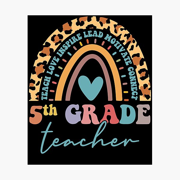 Item preview, 5th Grade Teacher Leopard Rainbow Fifth Grade Back to School designed and sold by MobyStickers.