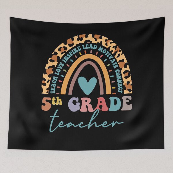 Item preview, 5th Grade Teacher Leopard Rainbow Fifth Grade Back to School designed and sold by MobyStickers.