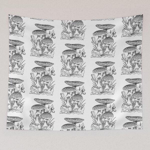 Item preview, Mushrooms Etching designed and sold by Idle Morrow.