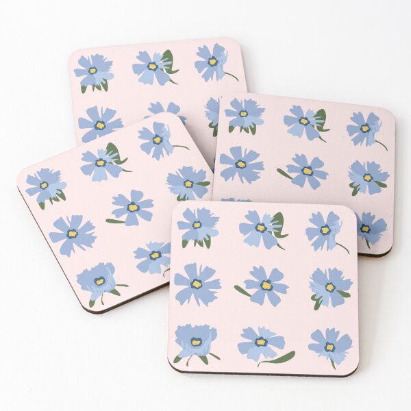 Item preview, Blue Minimal Flower Pattern  designed and sold by PatternInArt.