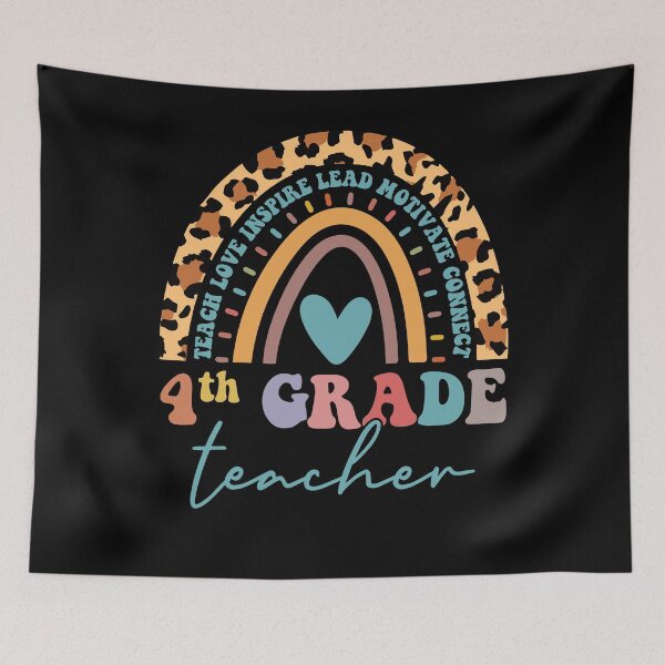 Item preview, 4th Grade Teacher Leopard Rainbow Fourth Grd Back to School designed and sold by MobyStickers.
