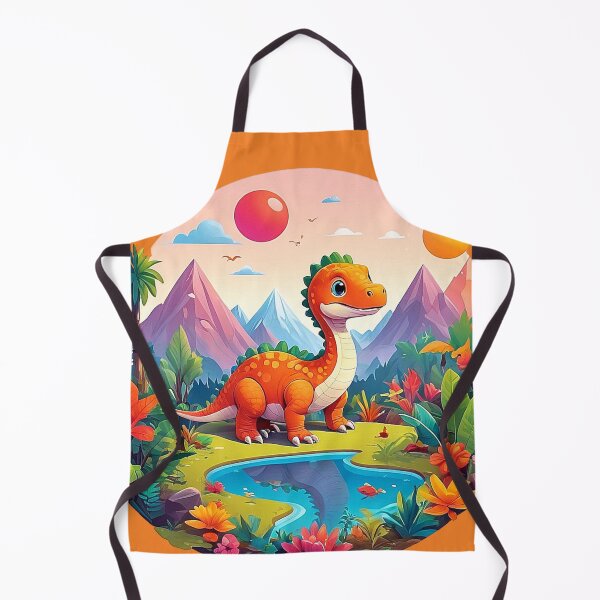 Item preview, Sunny Dino Oasis: Orange dinosaurs reflected in nature designed and sold by Minpadesign.
