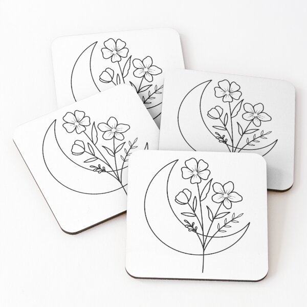 Item preview, Simple Moon and Flowers designed and sold by Idle Morrow.