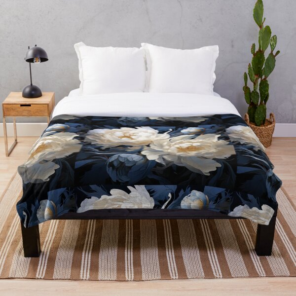 Aperçu de l'œuvre Motif floral bleu et blanc créée et vendue par MindWell.