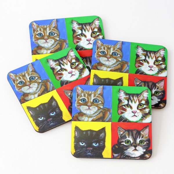 Item preview, 4 cat mugshots designed and sold by kathy archbold.