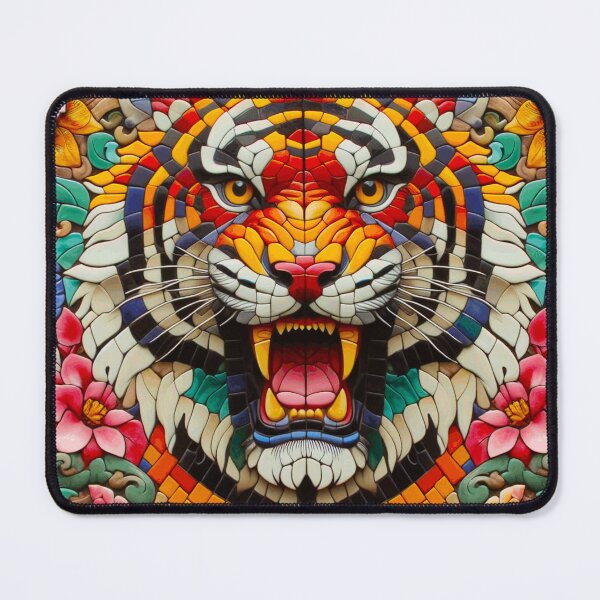 Item preview, Multicoloured Tiled Tiger designed and sold by Mugpics.