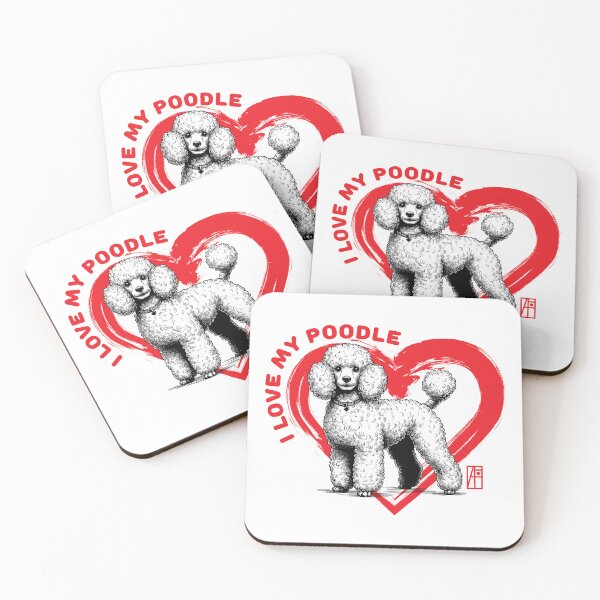 Item preview, I Love My Poodle - I Love my dog - Dainty dog designed and sold by ArtProjectShop.