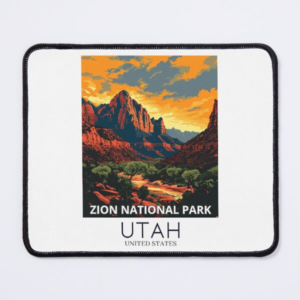 Item preview, A Pop Art Travel Print of Zion National Park - Utah - US designed and sold by StudioRedKoala.