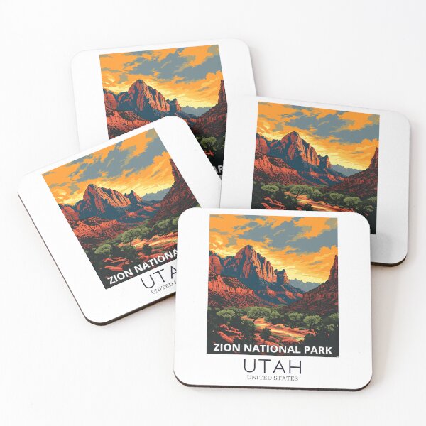 Item preview, A Pop Art Travel Print of Zion National Park - Utah - US designed and sold by StudioRedKoala.