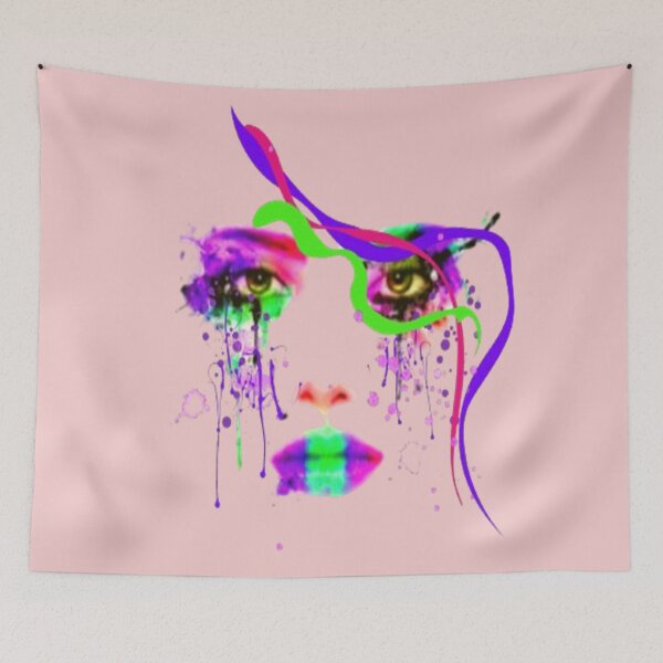 Item preview, Abstract arty Face,  Bohemian design, Abstraction, bold colorful abstract playful design inspired by nature designed and sold by Adri Barnard.