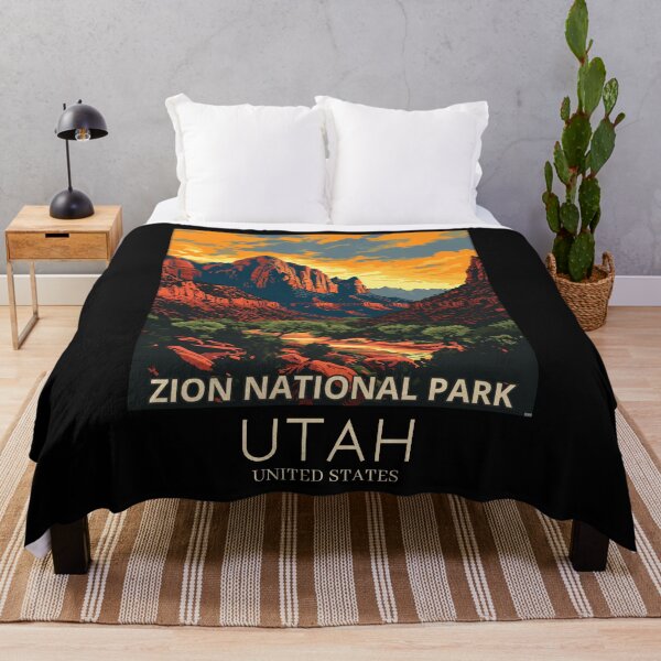 Item preview, A Pop Art Travel Print of Zion National Park - Utah - US designed and sold by StudioRedKoala.