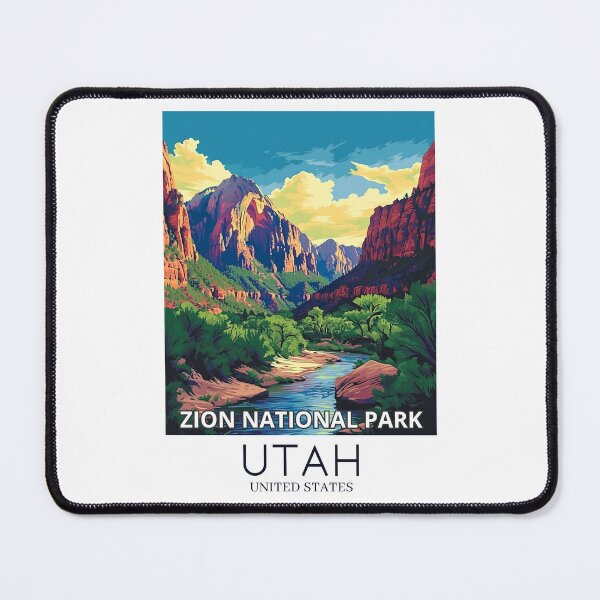 Item preview, A Pop Art Travel Print of Zion National Park - Utah - US designed and sold by StudioRedKoala.