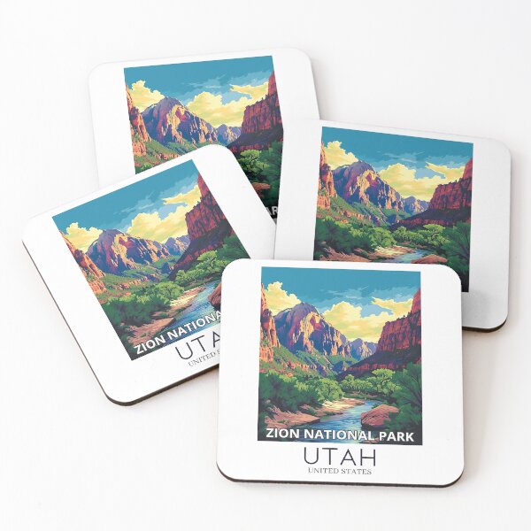 Item preview, A Pop Art Travel Print of Zion National Park - Utah - US designed and sold by StudioRedKoala.
