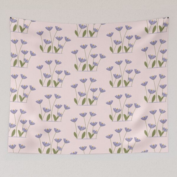Item preview, Purple Minimal Flower with Branch Pattern  designed and sold by PatternInArt.