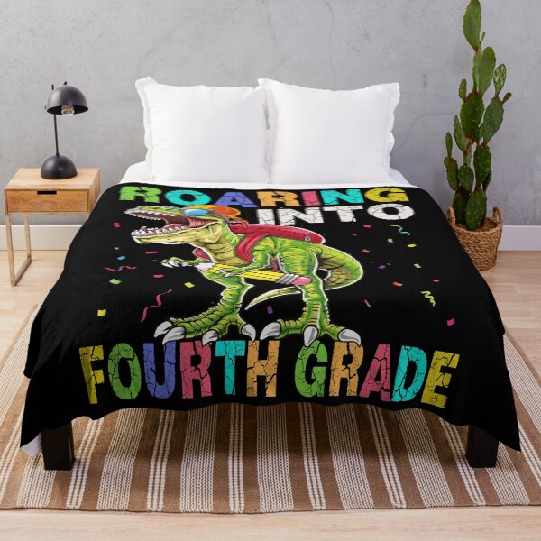Item preview, Roaring Into Fourth Grade Dinosaur T Rex Back to School Boys designed and sold by MobyStickers.