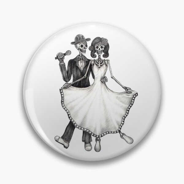 Item preview, Sugarskull couple wedding sing a song celebration day of the dead. designed and sold by Jiwsurreal.
