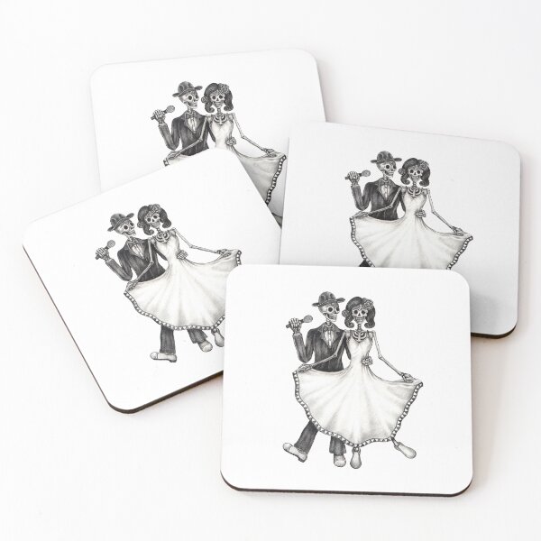 Item preview, Sugarskull couple wedding sing a song celebration day of the dead. designed and sold by Jiwsurreal.