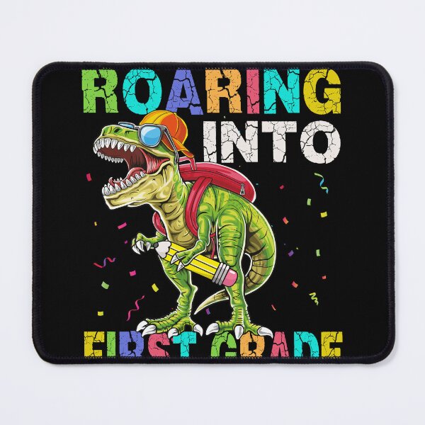 Item preview, Roaring Into First Grade Dinosaur T Rex Back to School Boys designed and sold by MobyStickers.