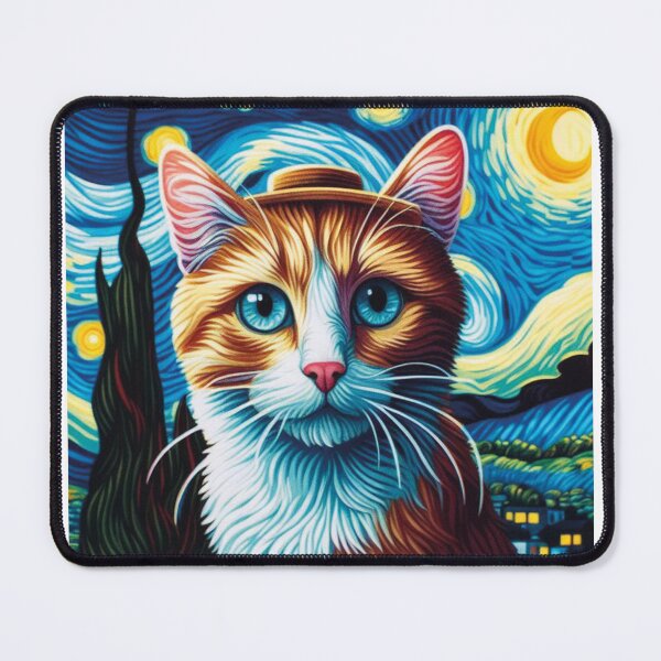 Item preview, starry Night Red Cat in hat designed and sold by DuskTillDown.