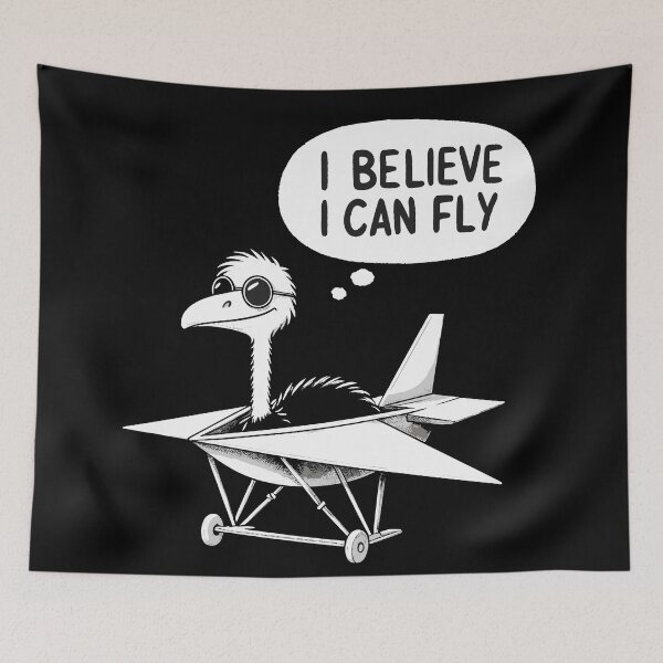 Item preview, I believe I can Fly Ostrich designed and sold by DoodleDashShop.