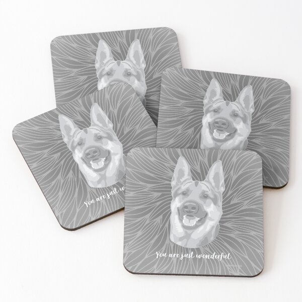 Item preview, Grey Smiling German Shepherd "You are just wonderful" 031301 designed and sold by DuFauna.