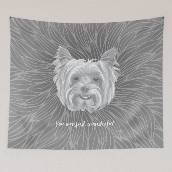 Item preview, Grey Smiling Yorkie "You are just wonderful" 031301 designed and sold by DuFauna.