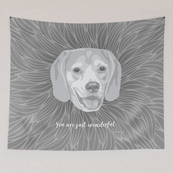 Item preview, Grey Smiling Beagle "You are just wonderful" 031301 designed and sold by DuFauna.