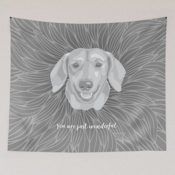 Item preview, Grey Smiling Dachshund "You are just wonderful" 031301 designed and sold by DuFauna.