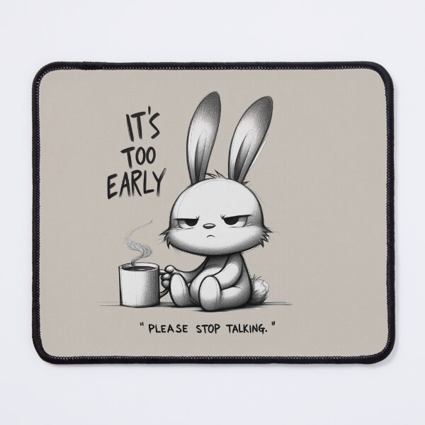 Item preview, Grumpy Morning Bunny Coffee Tee - "It's Too Early" Edition designed and sold by RuyaFab.