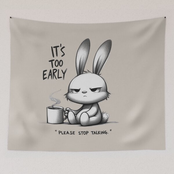 Item preview, Grumpy Morning Bunny Coffee Tee - "It's Too Early" Edition designed and sold by RuyaFab.