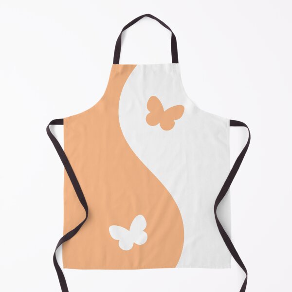 Item preview, Yin Yang Butterfly Light Orange and White Aesthetic designed and sold by LinDraws.