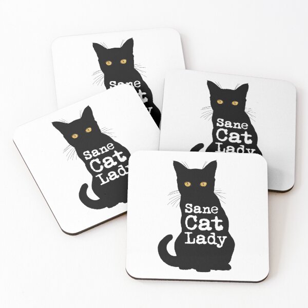 Item preview, Sane Cat Lady in Black Cat Silhouette designed and sold by Carleah Unique.